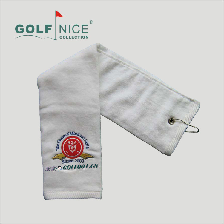 白色高尔夫毛巾